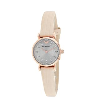 Дамски аналогов часовник в златисто със светлобежова каишка снимка