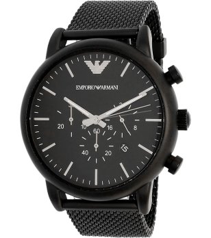 Мъжки черен  часовник хронограф  снимка