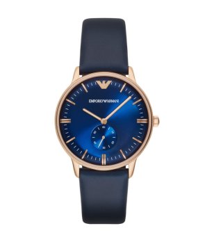 Мъжки аналогов часовник в тъмносиньо и розовозлатисто снимка