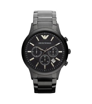 Мъжки черен часовник с календар снимка