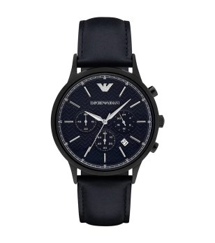 Мъжки аналогов часовник в черно и тъмносиньо снимка