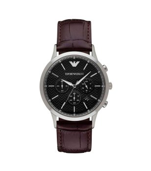 Часовник с хронограф с кожена каишка в кафяво снимка