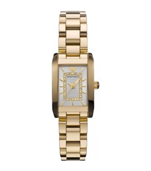 Дамски правоъгълен часовник в златисто снимка