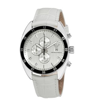 Мъжки часовник в бяло, сребристо и черно снимка