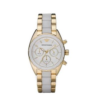 Дамски кварцов часовник в златисто и бяло снимка