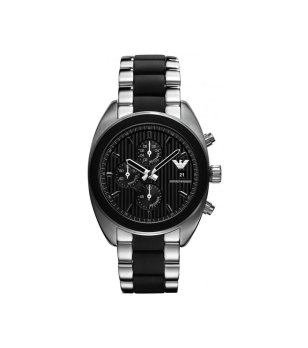 Мъжки часовник хронограф в черно и сребристо снимка