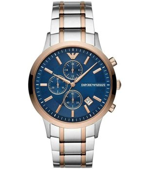 Мъжки часовник хронограф в сребристо и розозозлатисто снимка