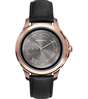 Мъжки кварцов часовник в розовозлатисто и черно снимка