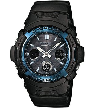 Мъжки черен часовник G-Shock със сини детайли снимка