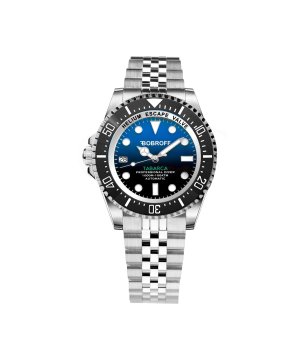 Мъжки автоматичен часовник в сребристо с черен безел Tabarca снимка