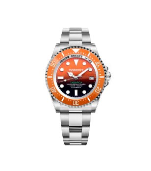 Мъжки автоматичен часовник в сребристо и оранжево Tabarca снимка
