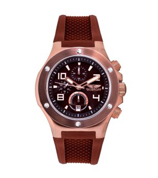 Мъжки кварцов часовник в розовозлатисто и кафяво снимка