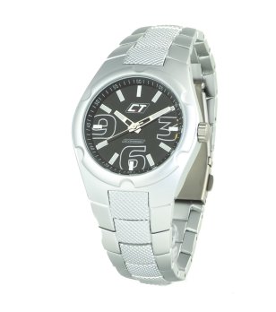 Мъжки аналогов часовник в сребристо с черен циферблат снимка