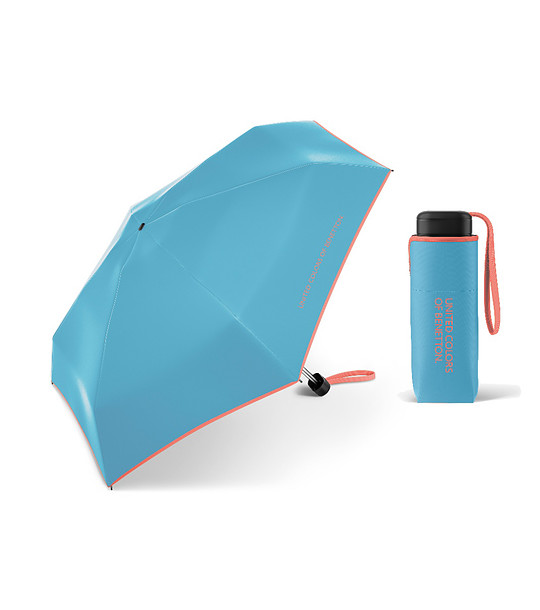 Син сгъваем и лек дамски чадър снимка