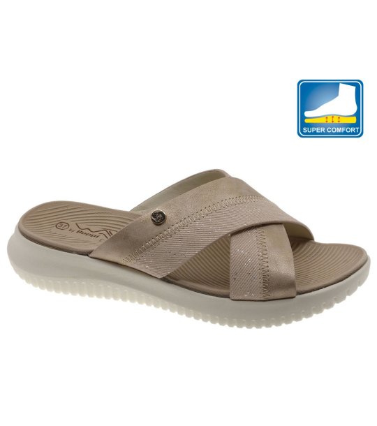 Дамски чехли в цвят пудра с кръстосани ленти снимка