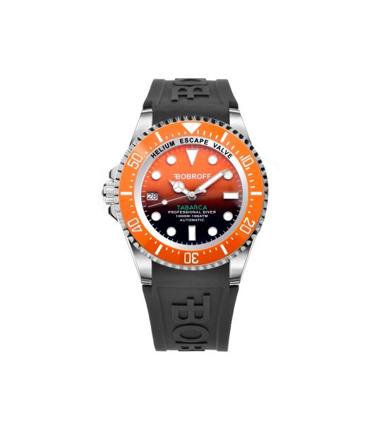 Автоматичен мъжки часовник в оранжево и черно Tabarca снимка