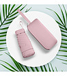 Women's mini umbrella - Six-Fold umbrella - Light and compact - With Leather Zipper Case - Pink-3 снимка