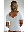 Бяла дамска блуза рипс с къс ръкав Tisa-1 снимка