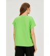 Дамска памучна зелена блуза с къс ръкав-1 снимка
