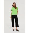 Дамска памучна зелена блуза с къс ръкав-2 снимка