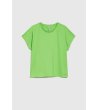 Дамска памучна зелена блуза с къс ръкав-3 снимка