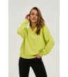 Дамска памучна блуза в цвят лайм-1 снимка