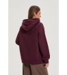 Дамски суитшърт в бордо с качулка-2 снимка