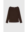 Памучна дамска блуза в кафяво-3 снимка