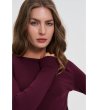 Дамска блуза с дълъг ръкав в бургунд-3 снимка