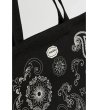 Дамска черна чанта с пейсли принт-2 снимка