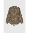 Дамска риза с принт в кафяво и бежово-4 снимка