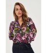 Дамска риза с флорален принт в лилаво-1 снимка