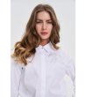 Дамска риза в бяло с декорация-3 снимка