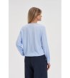 Дамска синя блуза с цип-2 снимка