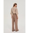 Дамски бежов панталони с връзки-1 снимка
