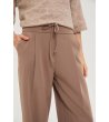 Дамски бежов панталони с връзки-3 снимка