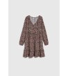 Рокля с принт в кафяви нюанси-3 снимка