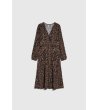 Рокля с принт в кафяво и черно-2 снимка