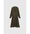 Дълга рокля в цвят олива-4 снимка