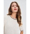 Дамски памучен пуловер с къс ръкав Zina-4 снимка