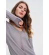 Сив дамски пуловер със сребристи нишки Polly-3 снимка