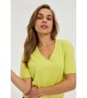 Дамска памучна тениска в цвят лайм-2 снимка