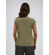 Дамска памучна тениска в цвят маслина-1 снимка