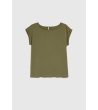 Дамска памучна тениска в цвят маслина-3 снимка
