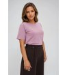 Дамска  памучна тениска в розово-2 снимка
