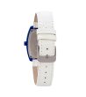 Мъжки часовник в синьо с бяла кожена каишка-1 снимка