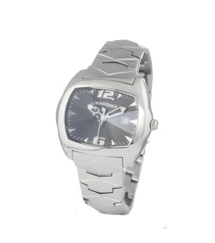 Мъжки  сребрист часовник  с верижка снимка