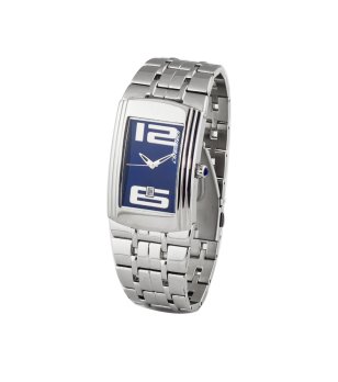 Мъжки сребрист часовник с тъмносин дисплей снимка