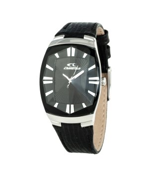 Унисекс часовник с черна кожена каишка снимка