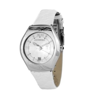 Мъжки часовник в сребристо с бяла каишка снимка